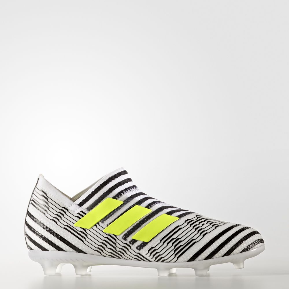 Adidas Nemeziz 17+ 360 Agility Firm Ground - ποδοσφαιρικα παπουτσια για κοριτσια - Ασπρα/Κίτρινα/Μαυ